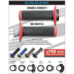 Progrip, gripy PG708 Off Road, systém montáže SCS Lock On + 6 adaptérů pro lanka (22+25mm), barva šedá/černá (dvousměs.)