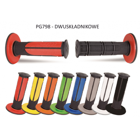 Progrip, gripy PG798 Off Road (22+25mm, dél.115mm), barva černá/oranžová (dvousměs.) (798-144) (PG798BK/OR)