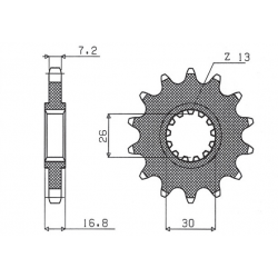 Sunstar, přední řetězové kolečko 2068 15 Honda CBR 600F '99-'12, CBR 650F '14-'16 (-1) (JTF1370.15) (řetěz 525) (206815JT)