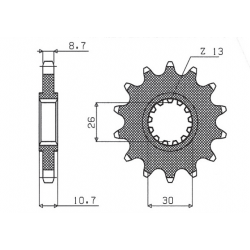 Sunstar, přední řetězové kolečko 579 18 Yamaha FZ1/R1/XJR (+1) (JTF579.18) (řetěz 530) (57918JT)