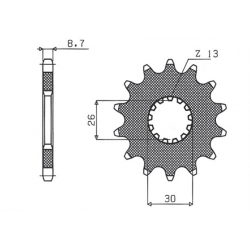 Sunstar, přední řetězové kolečko 2090 19 Triump DAYTONA 955/SPRINT ST/SPRINT GT (JTF1180.19) (řetěz 530) (209019JT)