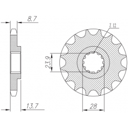Sunstar, přední řetězové kolečko 2077 17 Kawasaki ZRX 1100/1200 '97-06 (JTF1529.17) (řetěz 530) (207717JT)