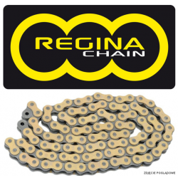 Regina, řetěz 525ZRE (124článků) Z-RING Enduro do 750 ccm zlatý (spojka řetězu+nýtovací spojka) (137ZRE/018)