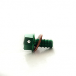 Accel, vypouštěcí šroub oleje, Kawasaki KXF '19-20 ( s magnetem ), zelená barva