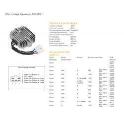 DZE, regulator napětí, Suzuki GSXR 600 '97-'05, GSXR 750 '96-'05, VL 1500 98-04, GSXR1000/1300 (ESR550) (32800-33E20)