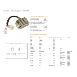 DZE, regulator napětí, Suzuki GN125 91-97, GZ250 99-10, ARCTIC CAT 250/300 98-02 (ESR142) (32800-29B00)