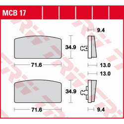 TRW Lucas, brzdové destičky, KH022 Organic BMW R65, R75/6, R75/7, R80/7, R 90S, R100/7, R 100RS/RT/S/T '73-'80, přední,