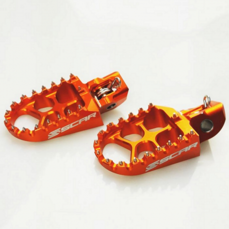 Scar Racing, duralové stupačky EVO KTM SX/SXF/EXC, oranžová barva