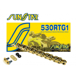 Sunstar, řetěz 530RTG1-110G (50ZVMX) do 1400 ccm (TG ring) zlatá barva
