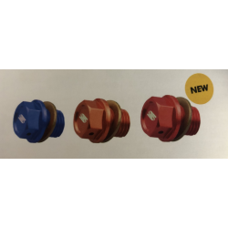 Scar, vypouštěcí šroub oleje s magnetem, Yamaha YZ/YZF 125-450, modrá barva