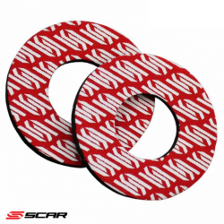 Scar Racing, pěnové kroužky na gripy, Donutz, barva červená//bílá