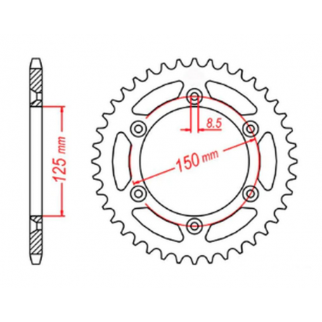 MTX, rozeta, 899 42 KTM SX/EXC (JTR897.42) (řetěz 520)