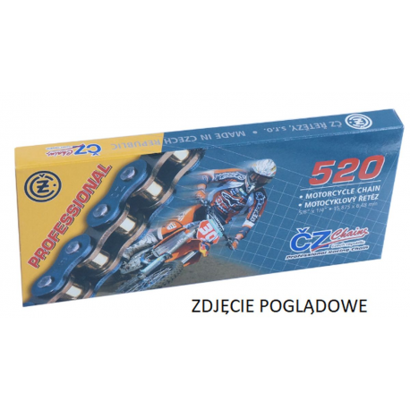 ČZ, řetěz 520 SDZZ (118 článků) ACTIVE RING (X-RING) zlatý do 900 ccm street (HIGH PERFORMANCE) (41,5 KN) + nýtovací spojka