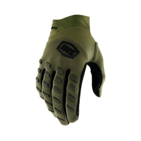 100%, rukavice MX/MTB Airmatic Army, barva zelená Military, velikost M