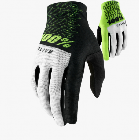 100%, rukavice MX/MTB Celium Fluo Yellow/Black, barva černá/žlutá, velikost M