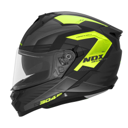 NOX, integrální přilba (se slun. clonou) N304S Carver, barva černá/žlutá fluo, velikost L