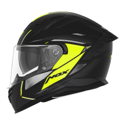 NOX, integrální přilba (se slun. clonou) N401 Xeno, barva černá/žlutá fluo, velikost XL