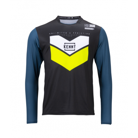 Kenny Racing, cyklo dres Prolight, Lime/Black, barva černá/modrá/žlutá/bílá, velikost XL