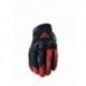 Five Gloves, koženo-textilní rukavice, STUNT EVO, barva černá/červená, velikost 10 (L)
