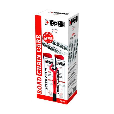 Ipone, ROAD CHAIN CARE, sada pro péči o řetěz (2 X 750ML) + štetec