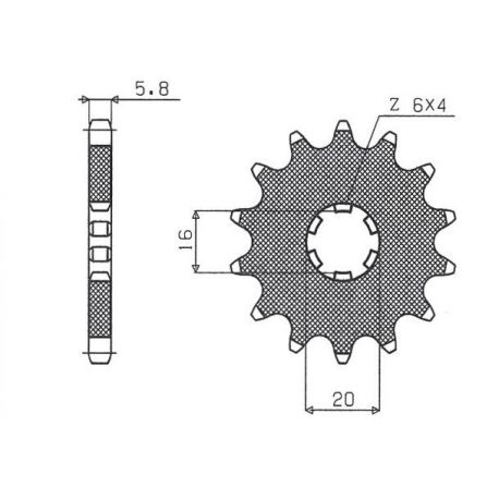 Sunstar, přední kolečko 560 13 Kawasaki KX 65/80/85 (JTF546.13) (řetěz 420) (56013JT)