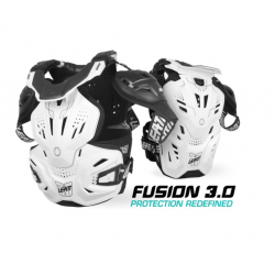 Leatt, chránič hrudníku a krční páteře, model Fusion Vest 3.0, barva bílá, velikost S/M