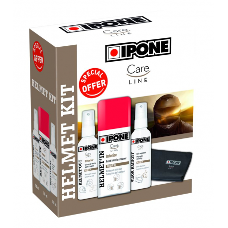 Ipone, HELMET KIT, sada pro péči o přilbu (HELMET OUT, HELMET IN, VISOR RAINOFF, MICROFIBRA) (CARELINE) (4)