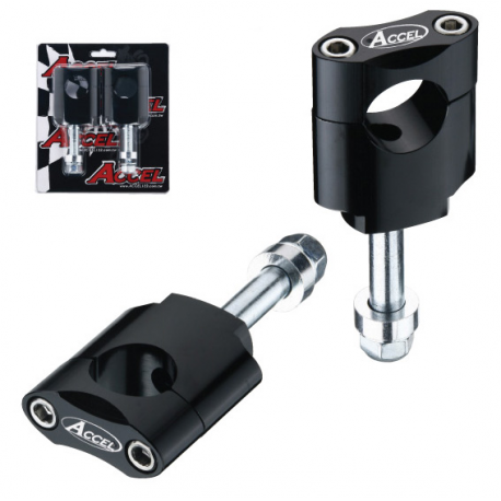 Accel, zvyšovací držáky řidítek (22,2mm) výška 45mm, se šroubem M12, stříbrná barva