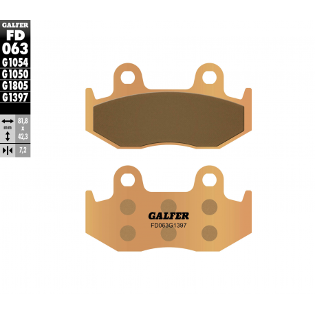 Galfer, brzdové desky KH92 / KH323 Sintered (zlaté) ATV (tloušťka 7,2mm)